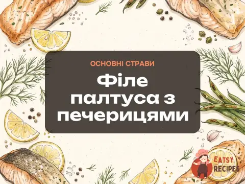 Філе палтуса з печерицями