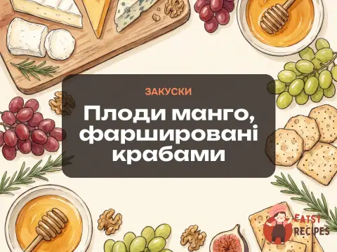 Плоди манго, фаршировані крабами
