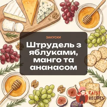 Штрудель з яблуками, манго та ананасом