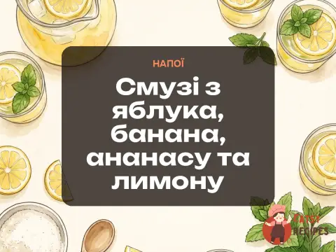Смузі з яблука, банана, ананасу та лимону