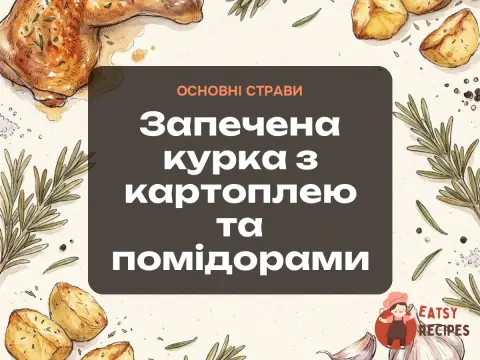 Запечена курка з картоплею та помідорами