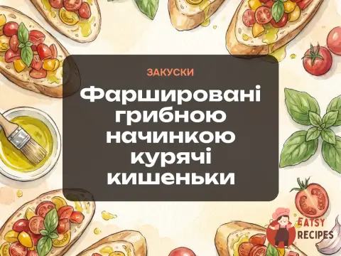 Фаршировані грибною начинкою курячі кишеньки