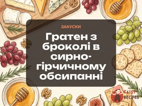 Гратен з броколі в сирно-гірчичному обсипанні
