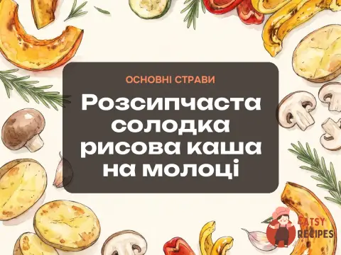 Розсипчаста солодка рисова каша на молоці