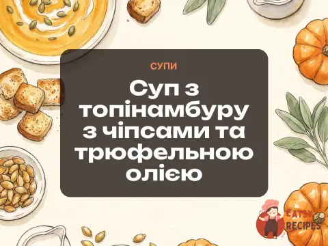 Суп з топінамбуру з чіпсами та трюфельною олією