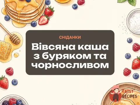 Вівсяна каша з буряком та чорносливом