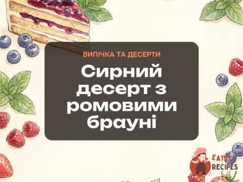 Сирний десерт з ромовими брауні