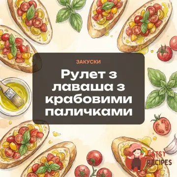 Рулет з лаваша з крабовими паличками