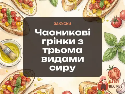 Часникові грінки з трьома видами сиру
