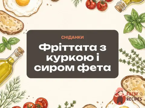 Фріттата з куркою і сиром фета