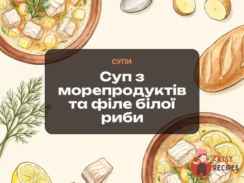 Суп з морепродуктів та філе білої риби