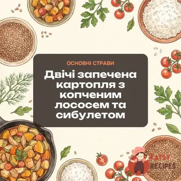Двічі запечена картопля з копченим лососем та сибулетом