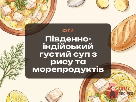 Південно-індійський густий суп з рису та морепродуктів