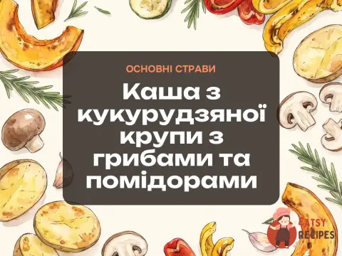 Каша з кукурудзяної крупи з грибами та помідорами