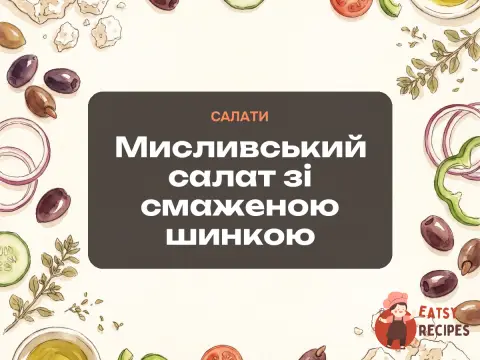 Мисливський салат зі смаженою шинкою