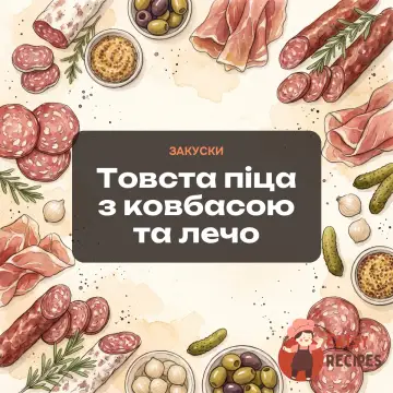 Товста піца з ковбасою та лечо