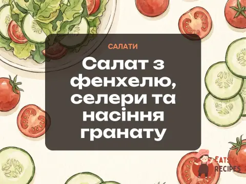 Салат з фенхелю, селери та насіння гранату