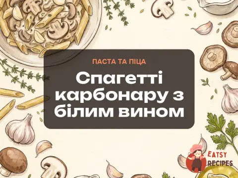 Спагетті карбонару з білим вином