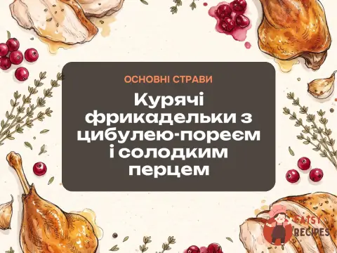 Курячі фрикадельки з цибулею-пореєм і солодким перцем