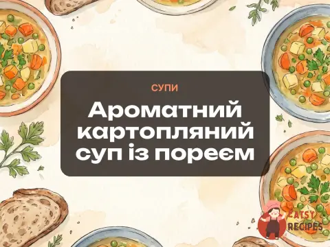 Ароматний картопляний суп із пореєм