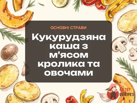 Кукурудзяна каша з м'ясом кролика та овочами