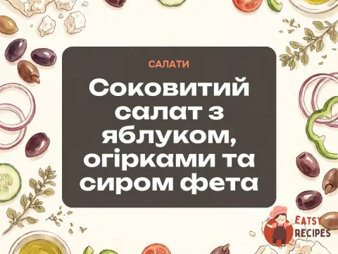 Соковитий салат з яблуком, огірками та сиром фета