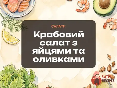 Крабовий салат з яйцями та оливками