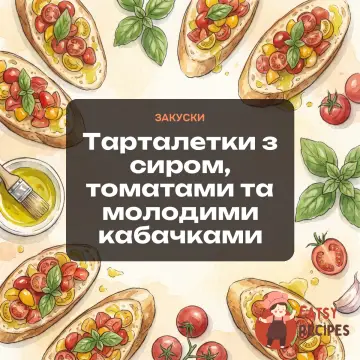 Тарталетки з сиром, томатами та молодими кабачками