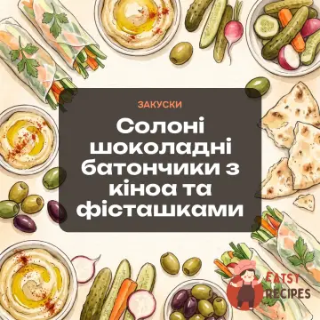 Солоні шоколадні батончики з кіноа та фісташками
