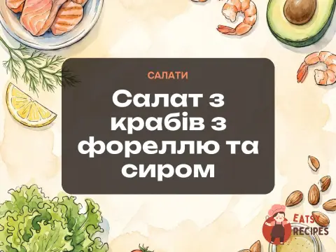Салат з крабів з фореллю та сиром
