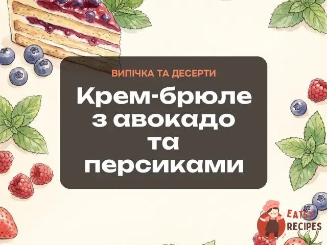 Крем-брюле з авокадо та персиками
