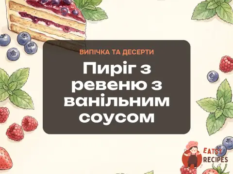 Пиріг з ревеню з ванільним соусом