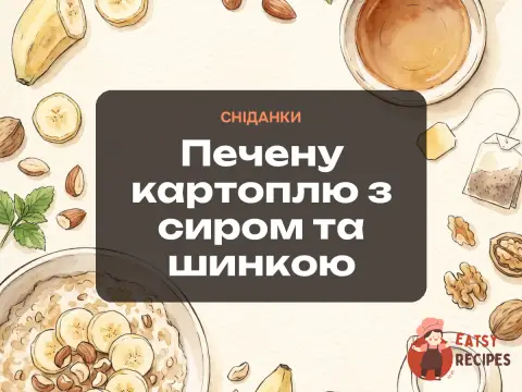 Печену картоплю з сиром та шинкою