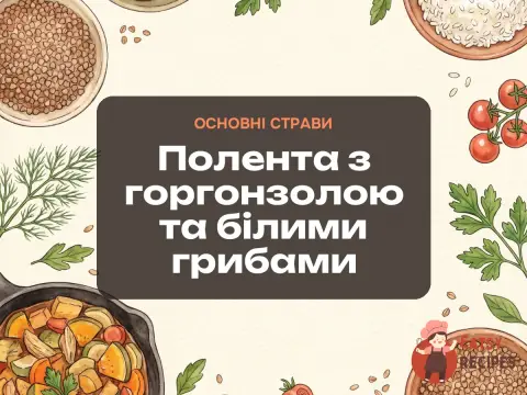 Полента з горгонзолою та білими грибами