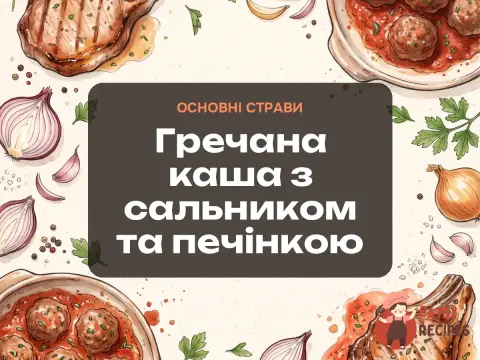 Гречана каша з сальником та печінкою