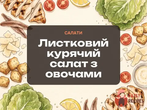 Листковий курячий салат з овочами