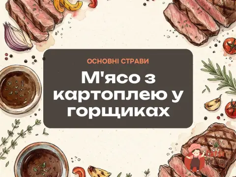 М'ясо з картоплею у горщиках