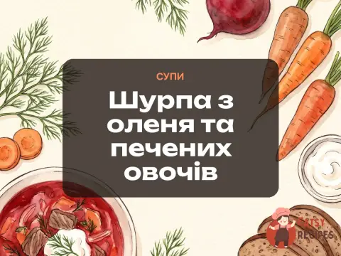 Шурпа з оленя та печених овочів