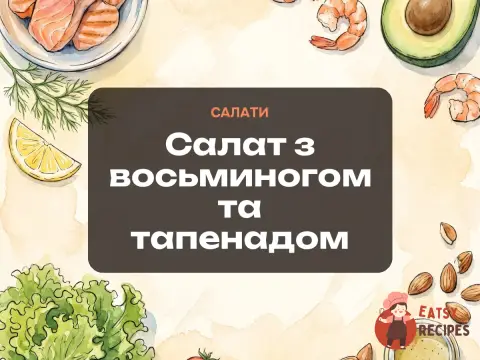 Салат з восьминогом та тапенадом