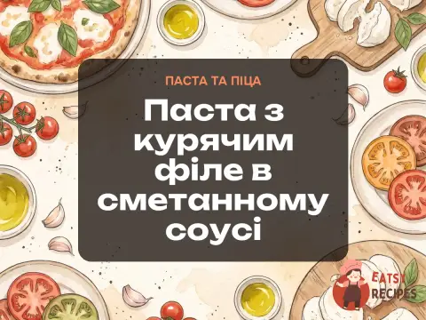 Паста з курячим філе в сметанному соусі