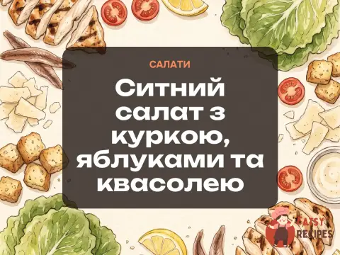 Ситний салат з куркою, яблуками та квасолею