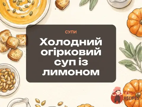 Холодний огірковий суп із лимоном