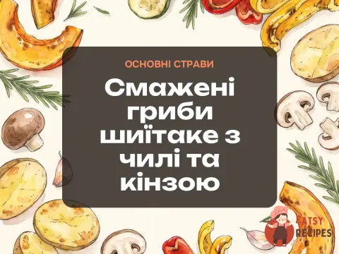 Смажені гриби шиїтаке з чилі та кінзою