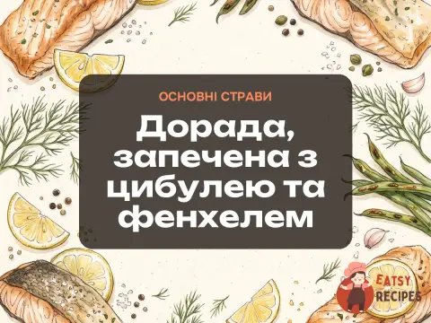 Дорада, запечена з цибулею та фенхелем
