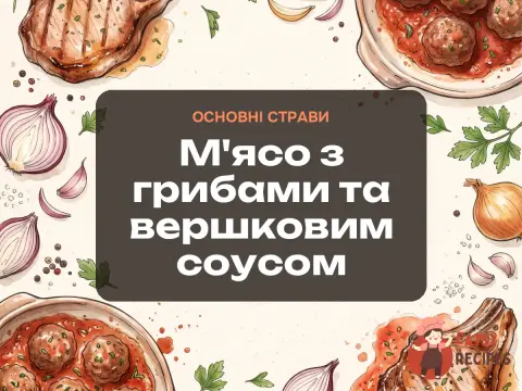 М'ясо з грибами та вершковим соусом
