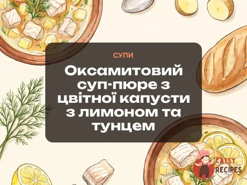 Оксамитовий суп-пюре з цвітної капусти з лимоном та тунцем