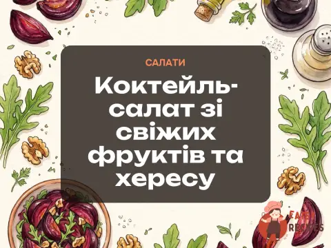 Коктейль-салат зі свіжих фруктів та хересу