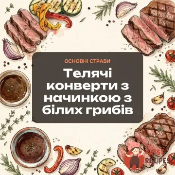 Телячі конверти з начинкою з білих грибів