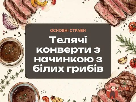 Телячі конверти з начинкою з білих грибів