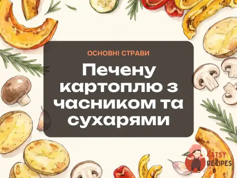 Печену картоплю з часником та сухарями
